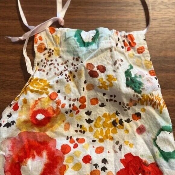 Floral Romper 3M Colorful Pom Pom Cotton Boho Western Hippie Indie Preppy Resort - Picture 6 of 12